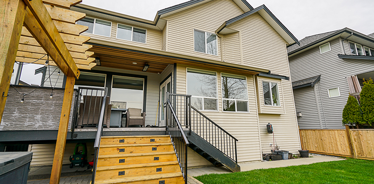 Exterior renovation project in North Vancouver with new siding and modern home design